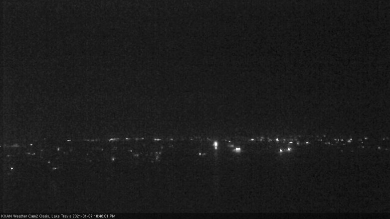Lake Travis webcam, January 7, 2021 10:45 PM CT