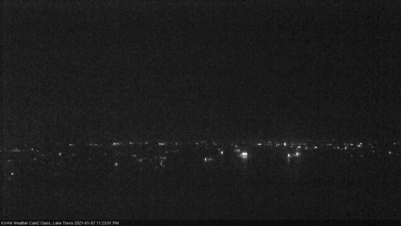 Lake Travis webcam, January 7, 2021 11:25 PM CT