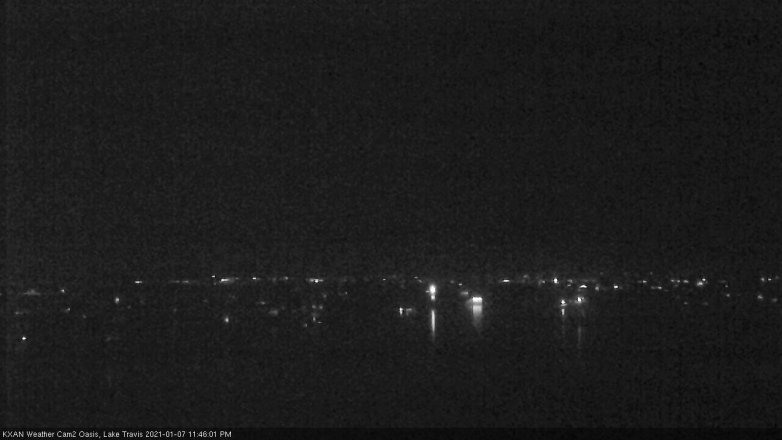 Lake Travis webcam, January 7, 2021 11:45 PM CT
