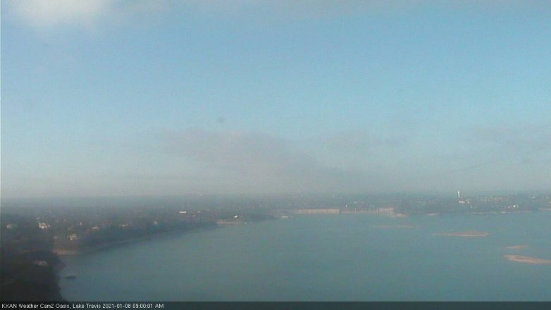 Lake Travis webcam, January 8, 2021 9:00 AM CT