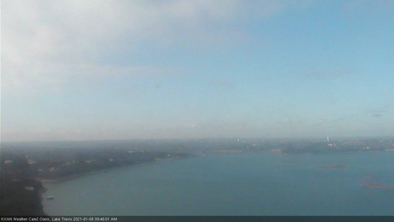 Lake Travis webcam, January 8, 2021 9:45 AM CT