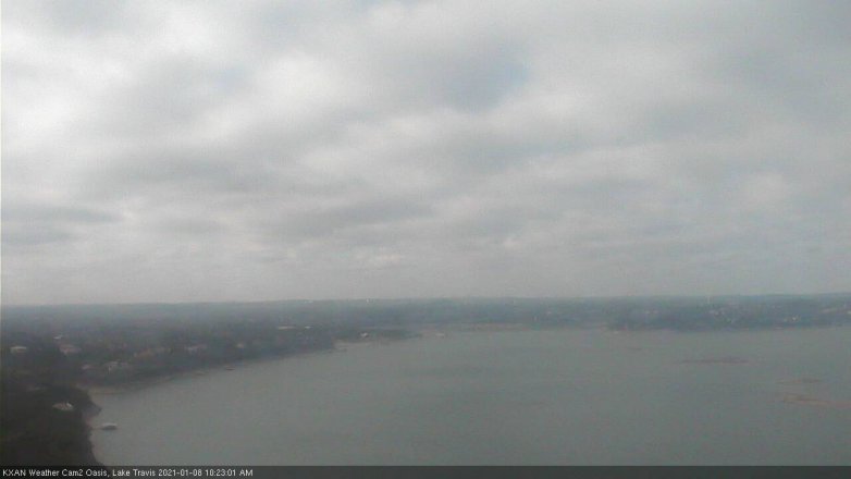 Lake Travis webcam, January 8, 2021 10:25 AM CT
