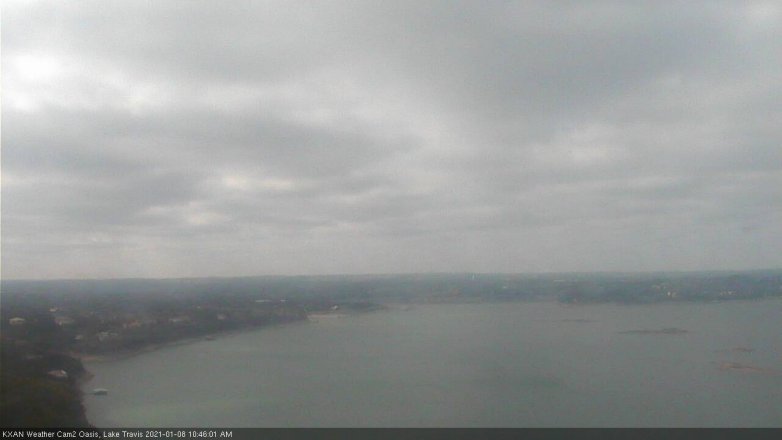 Lake Travis webcam, January 8, 2021 10:45 AM CT