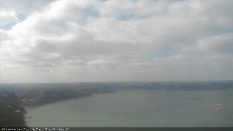 Lake Travis webcam, January 8, 2021 12:00 PM CT