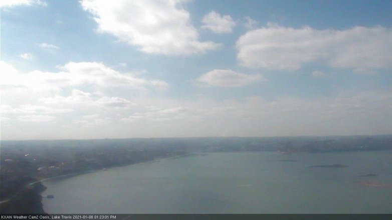 Lake Travis webcam, January 8, 2021 1:25 PM CT