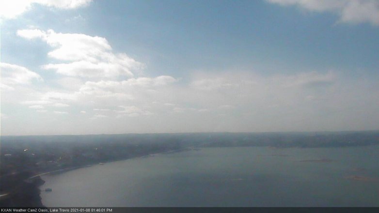 Lake Travis webcam, January 8, 2021 1:45 PM CT