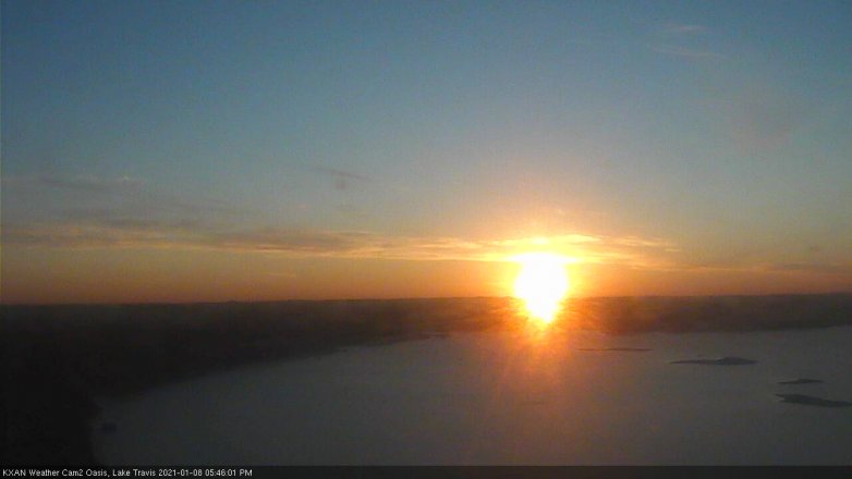 Lake Travis webcam, January 8, 2021 5:45 PM CT