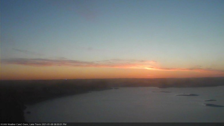 Lake Travis webcam, January 8, 2021 6:00 PM CT