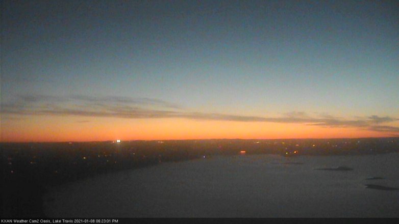 Lake Travis webcam, January 8, 2021 6:25 PM CT