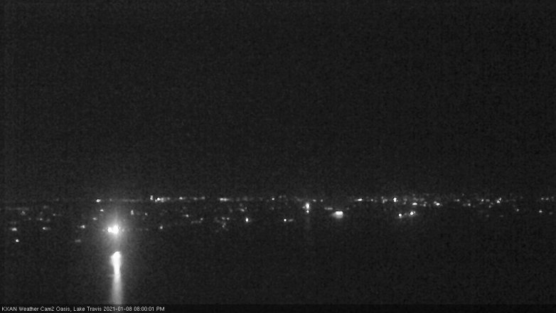 Lake Travis webcam, January 8, 2021 8:00 PM CT