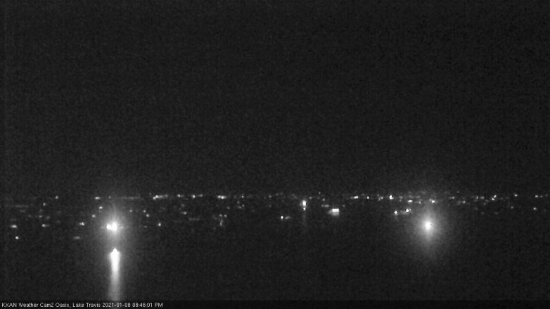 Lake Travis webcam, January 8, 2021 8:45 PM CT