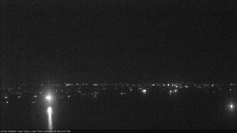 Lake Travis webcam, January 8, 2021 9:25 PM CT
