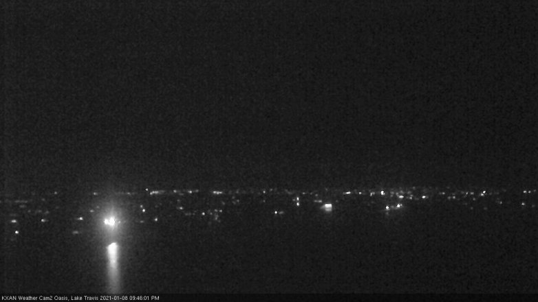 Lake Travis webcam, January 8, 2021 9:45 PM CT
