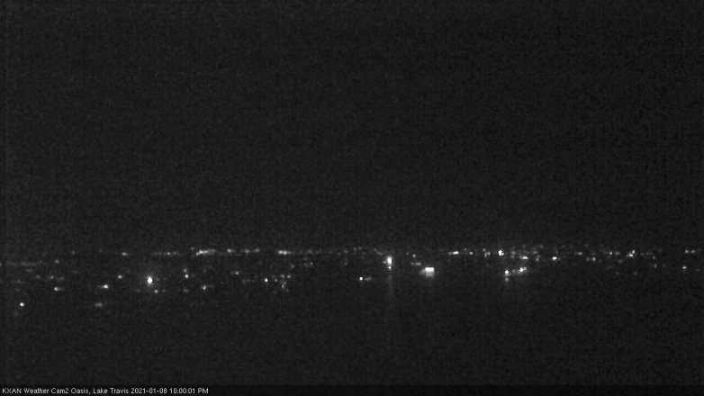 Lake Travis webcam, January 8, 2021 10:00 PM CT