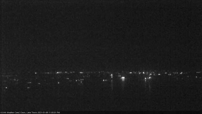 Lake Travis webcam, January 8, 2021 11:00 PM CT