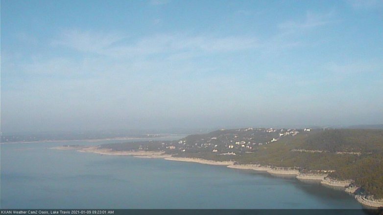 Lake Travis webcam, January 9, 2021 9:25 AM CT