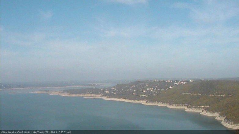 Lake Travis webcam, January 9, 2021 10:00 AM CT
