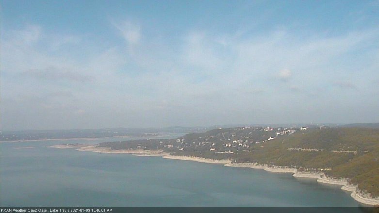 Lake Travis webcam, January 9, 2021 10:45 AM CT