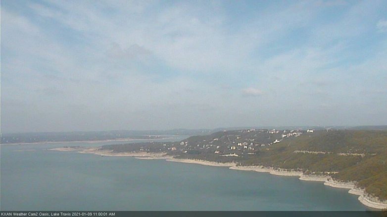 Lake Travis webcam, January 9, 2021 11:00 AM CT