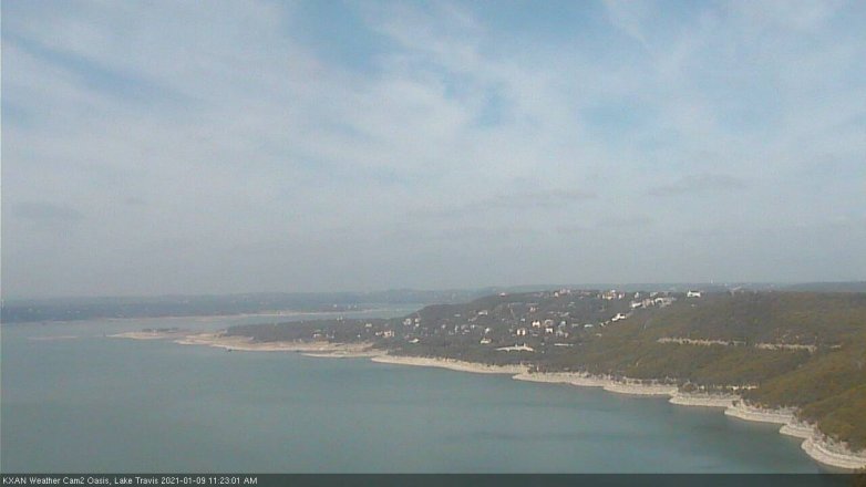 Lake Travis webcam, January 9, 2021 11:25 AM CT