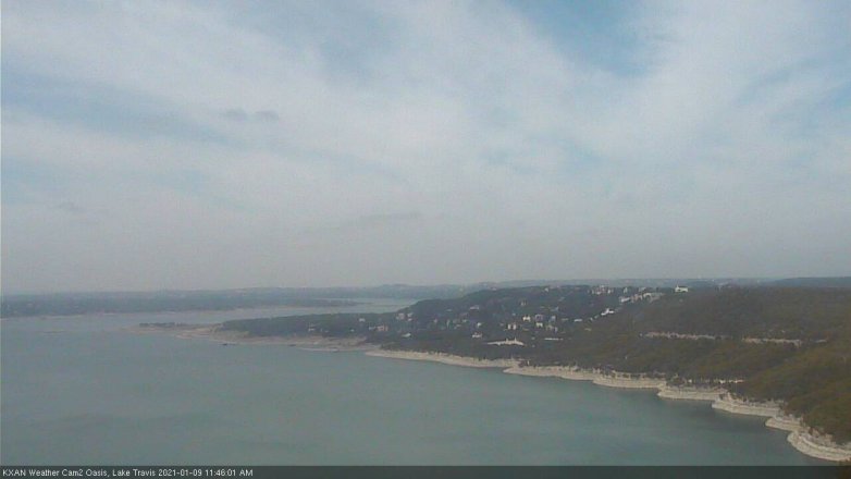 Lake Travis webcam, January 9, 2021 11:45 AM CT