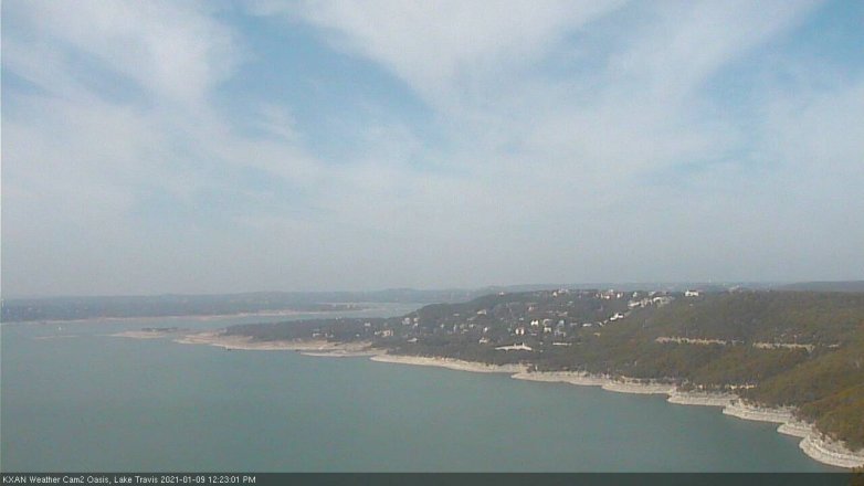 Lake Travis webcam, January 9, 2021 12:25 PM CT