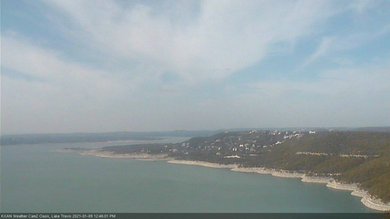 Lake Travis webcam, January 9, 2021 12:45 PM CT