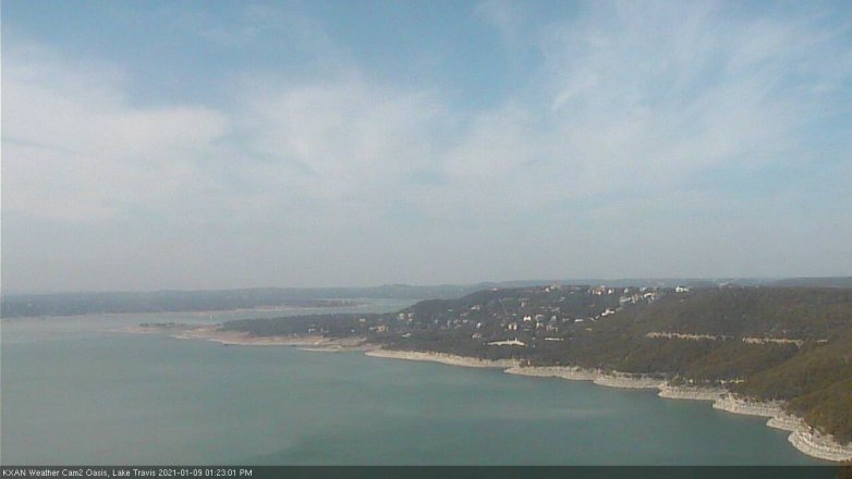 Lake Travis webcam, January 9, 2021 1:25 PM CT