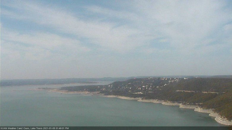 Lake Travis webcam, January 9, 2021 1:45 PM CT