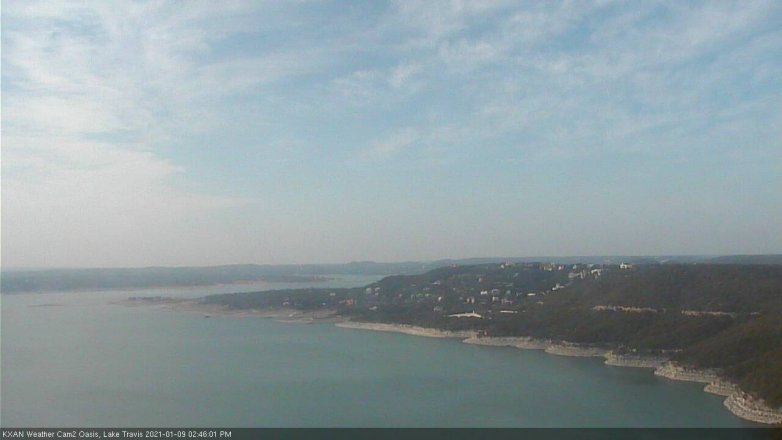 Lake Travis webcam, January 9, 2021 2:45 PM CT