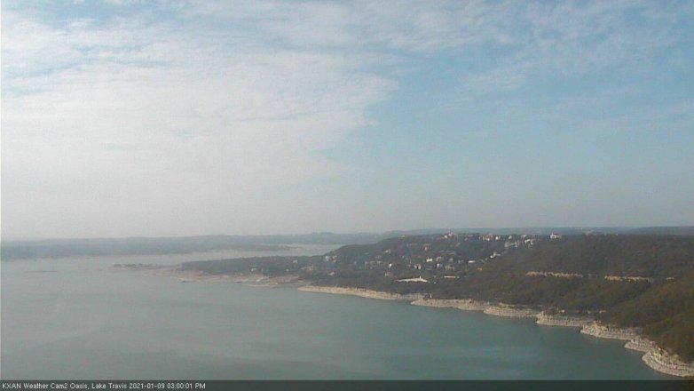 Lake Travis webcam, January 9, 2021 3:00 PM CT