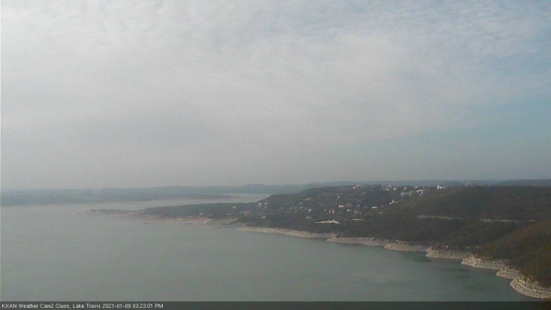 Lake Travis webcam, January 9, 2021 3:25 PM CT