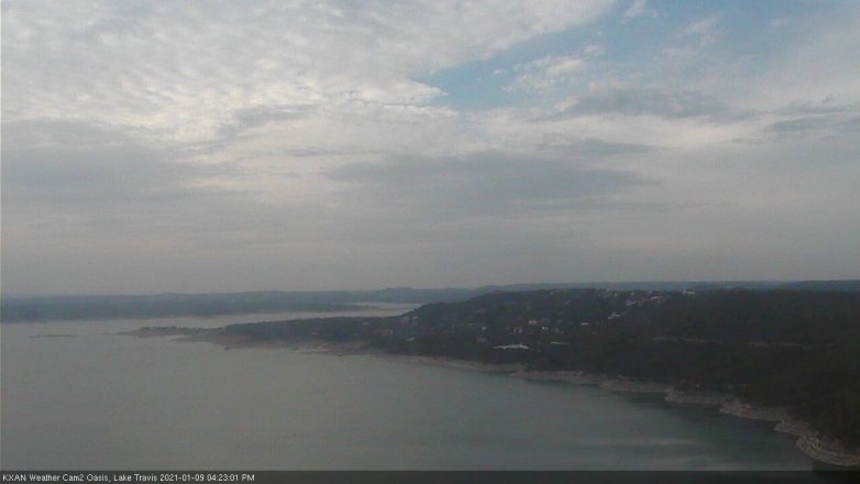 Lake Travis webcam, January 9, 2021 4:25 PM CT