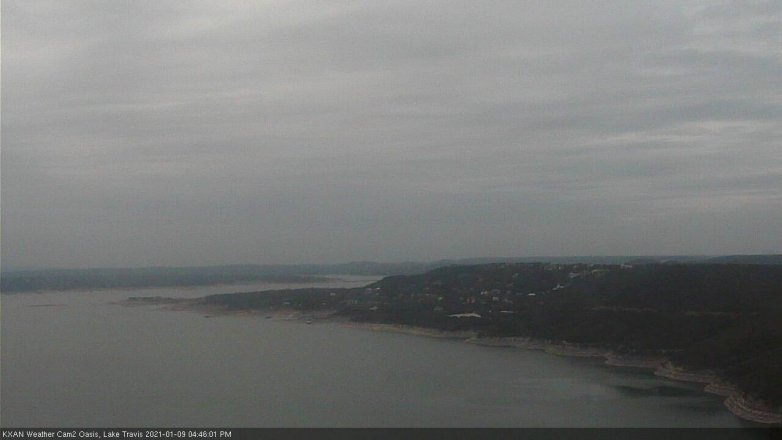 Lake Travis webcam, January 9, 2021 4:45 PM CT