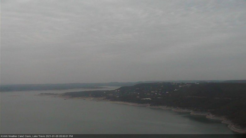 Lake Travis webcam, January 9, 2021 5:00 PM CT
