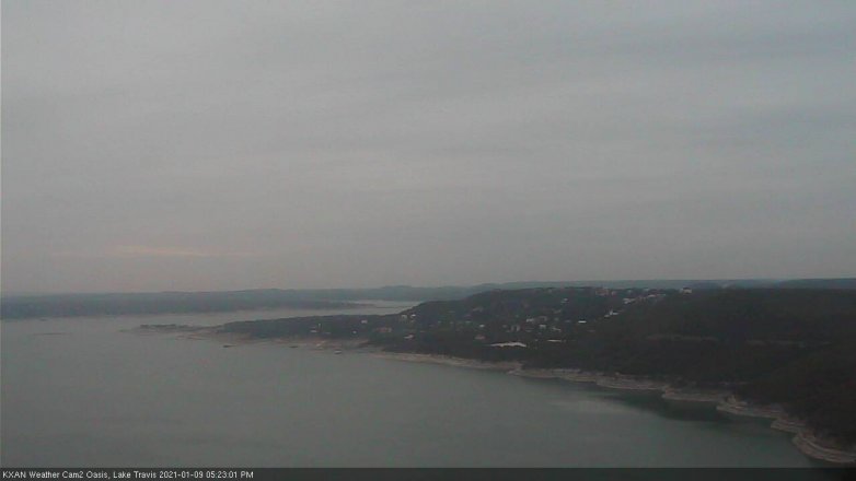 Lake Travis webcam, January 9, 2021 5:25 PM CT