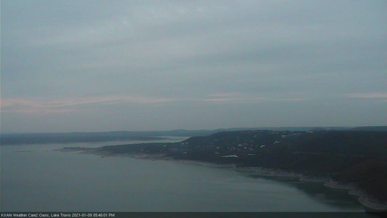 Lake Travis webcam, January 9, 2021 5:45 PM CT