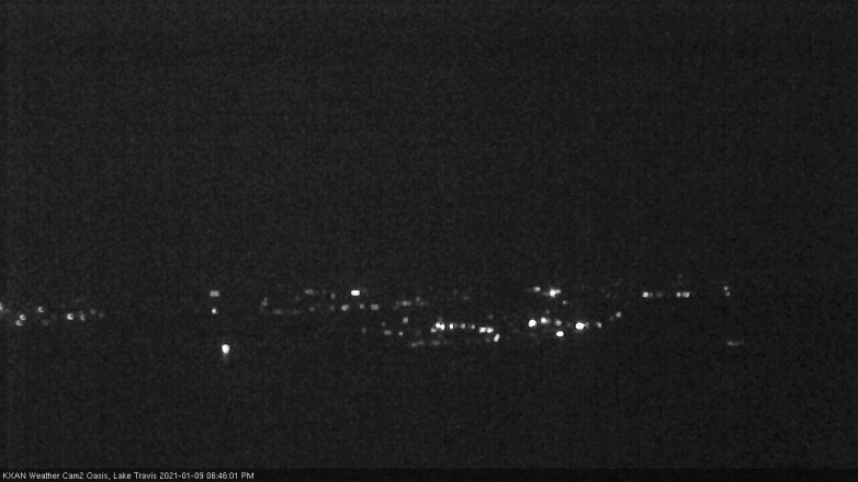 Lake Travis webcam, January 9, 2021 6:45 PM CT