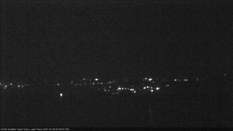 Lake Travis webcam, January 9, 2021 7:45 PM CT
