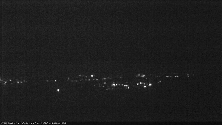 Lake Travis webcam, January 9, 2021 8:00 PM CT