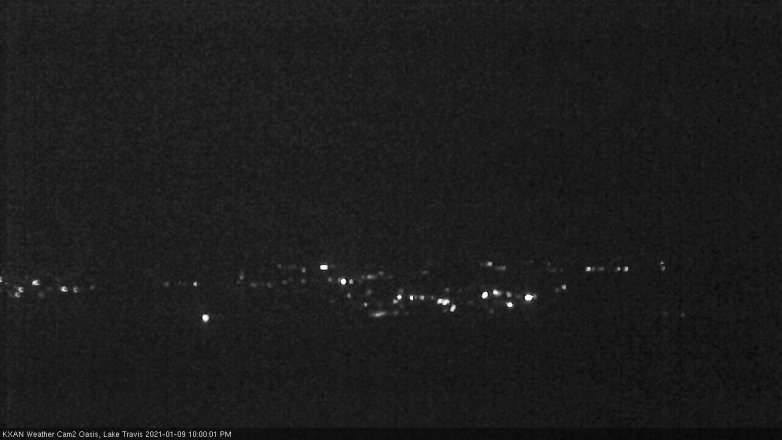 Lake Travis webcam, January 9, 2021 10:00 PM CT