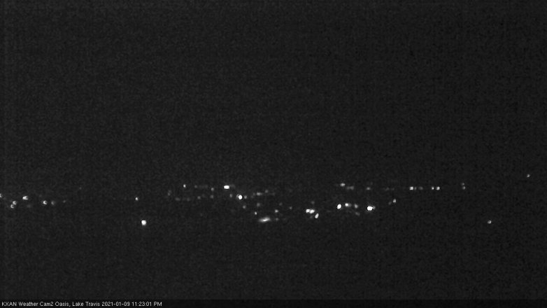Lake Travis webcam, January 9, 2021 11:25 PM CT