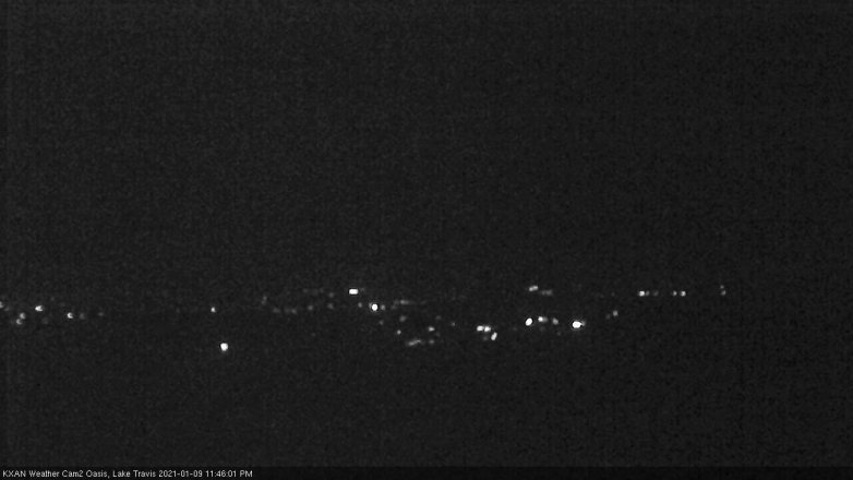 Lake Travis webcam, January 9, 2021 11:45 PM CT