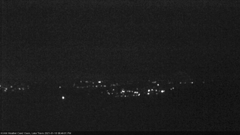 Lake Travis webcam, January 10, 2021 6:45 PM CT