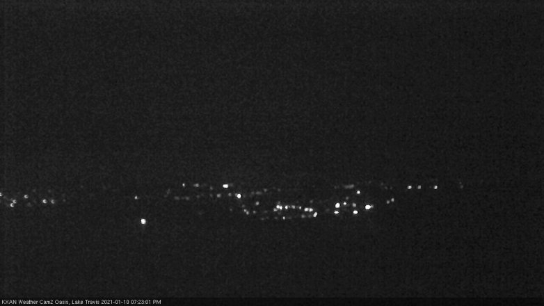 Lake Travis webcam, January 10, 2021 7:25 PM CT