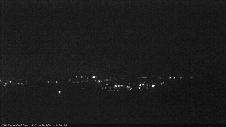 Lake Travis webcam, January 10, 2021 8:45 PM CT