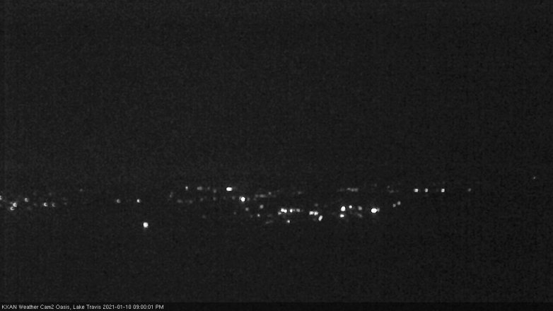 Lake Travis webcam, January 10, 2021 9:00 PM CT