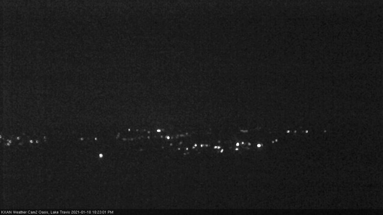 Lake Travis webcam, January 10, 2021 10:25 PM CT