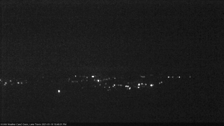 Lake Travis webcam, January 10, 2021 10:45 PM CT