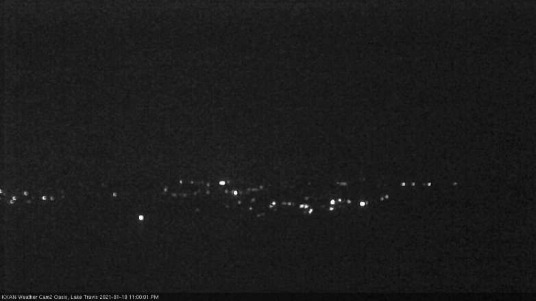 Lake Travis webcam, January 10, 2021 11:00 PM CT